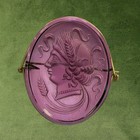 Victorian Antique Amethyst Glass Cameo Goddess Intaglio Gold Filled Brooch Pin