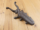 Large Cast Iron Bug Beetle Figural Boot Jack Tool  Shoe Horn Bootjack Farm