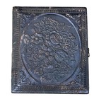 Antique 1840s 6th Plate Daguerreotype Portrait Man Cravat Solarization Half Case