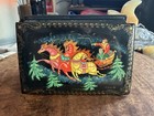 Hand Painted Vintage Russian Palekh Lacquer Trinket Box
