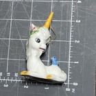 Vintage Porcelain Unicorn With Blue Bird Resting Figurine 3 25x2  Inches 1980s