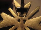 100   German Ww I Iron Divison With Swords Hard Glass Enamel Stamp Producer Back
