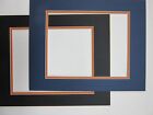Picture Mat 11x14 For 8x10 Photo Blue With Orange  Set Of 2