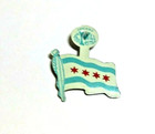1960 s Hamm s Beer City Of Chicago 4 Star Flag Thanks You Fold Over Metal Pin