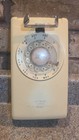 Vintage Beige Cream Rotary Dial Wall Telephone Bell System Western Electric  b1 