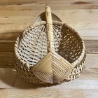 Vintage Primitive Buttocks Bottom Basket Farmhouse Woven Egg Gathering Foraging