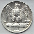 High Grade Italy 1929r 5 Lire Silver Coin