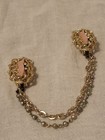 Gold Tone Pink Thermoset Lucite Sweater Clip