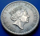 1997-2017   2 Uk Britannia Chariot 20th Anniversary  999 Silver Antique 1oz Coin