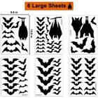 Black Halloween Decorations Window Clings  6 Sheets Large 4 7  X 8 4  