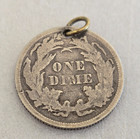 Beautiful Design On Both Sides  Silver Dime Size Antique Love Token   2 Of 3