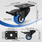 2 Inch Caster Wheels 600lbs Heavy Duty  Casters Set Of 4 With Brake locking Indu