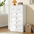 Tall 6 Drawer Dresser For Bedroom  White Modern 43 3   Tall Wood Chest Of