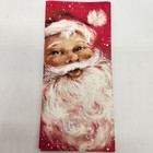 Vintage 1950s Jolly St  Nicholas Santa Face Hallmark Slim Christmas Card Unused