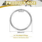 2 Pcs 3 5  Metal O Ring 304 Stainless Steel Welded O Rings 6x90mm