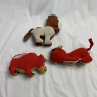 Vintage Lot Of 3 Dakin Dream Pets Bull Dog Mouse Made Japan Stuffed Plush Animal