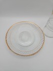 Vtg Mid Century 4 Plates    Ribbed Design Highball Glasses  Set Of 8