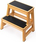 Wood Step Stool  17  Tall Two-step Design For Adults   Kids  Heavy-duty 500 L   