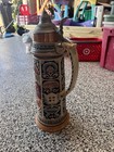Vintage Rare German Beer Stein 21  Pewter Lid Intricate Scenes Playing Cards
