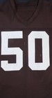 1980 s Tom Cousineau Cleveland Browns Game Worn Used Jersey Heavy Wear Repairs
