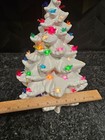 Vtg 14   Ceramic Christmas Tree With Star  72 Dove   Round Ornaments Base   Bulb