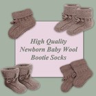 Hand Knitted Baby Wool Bootie Socks For Newborn And 0-12 Month Babies