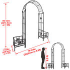 7 5ft Steel Garden Arch Trellis W planters For Climbing Plant Outdoor Wedding