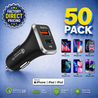 50 Pack Bulk Wholesale Lot Car Charger Pd Usb-c 12v Adapter For Apple   Samsung