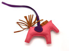 Hermes Rodeo Pm Horse Bag Charm Pink Purple Brown Leather D Stamp Auth 26392