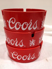 Lot Of 3 - Vintage Coors Beer Ashtrays Red Plastic Made In Usa - Man Cave 1970s