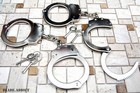 2pc Professional Chrome Nickle Plated Steel Double Lock Police Hand Cuffs W  Key