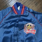 Vintage 90s Budweiser Bud King Of Beers Satin Jacket Anheuser Busch Usa Xl Promo