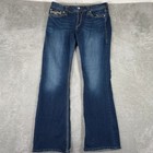 Rock Revival Betty Bootcut Jeans Womens 33 Embroidered Y2k Rhinestone