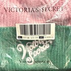      New Victoria s Secret Pink   Green Colorblock Knit Beanie Embroidered Logo