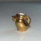 Vintage Miniature 1 75  Ceramic Gold Tone Finish Bird Duck Ewer Pitcher Bud Vase
