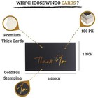 Gold Mini Thank You Cards Small Business - 100 Pk - Flat Card No Fold  2 X 3    