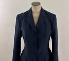 Rj Classics Nwot Womens 2r Navy Button Hidden Zip Equestrian Show Jacket Coat