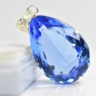 Blue Sapphire 104 95 Ct Certified Pear 925 Sterling Silver Gemstone Pendant