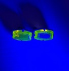 Rare Vtg Amber Uranium Glass Sterling Silver Screw-back Earrings Green Glow Htf