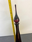 Vintage Mcm Empoli Purple Amethyst Glass Decanter Italian Genie Bottle Rare 27   