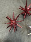 Mcm Plastic Starburst Atomic Sputnik Christmas Ornament Lot Of 5 Red Silver Gold