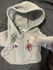Build A Bear Gray Grey Zipper Hoodie  Boy Girl Teddy Bab Cow Kawaii Turtle Pins