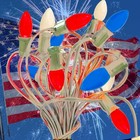 4th Of July Outdoor Patio Lights Red White   Blue C7 Ceramic E12