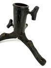 Vintage 1930s Cast Iron Christmas Tree Stand Wood Grain Log