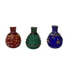 3 X Distressed Look Color Glass Small Bottle Vase Display Ws2463
