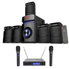 Rockville Home Theater karaoke Machine System W 5 25  Sub  2  Wireless Vhf Mics