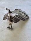Vintage Silver And Malachite Peacock