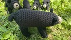 Large Handmade Crochet Black Bear Toy Plush Amigurumi Stuffed Animal