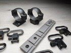  large Lot 17  Rifle Parts Shotgun Barrel Mount Rail Scope Rings   Sling Swivels