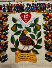 Nos Linen Tea Towel Wall Art 12 Days Of Christmas
